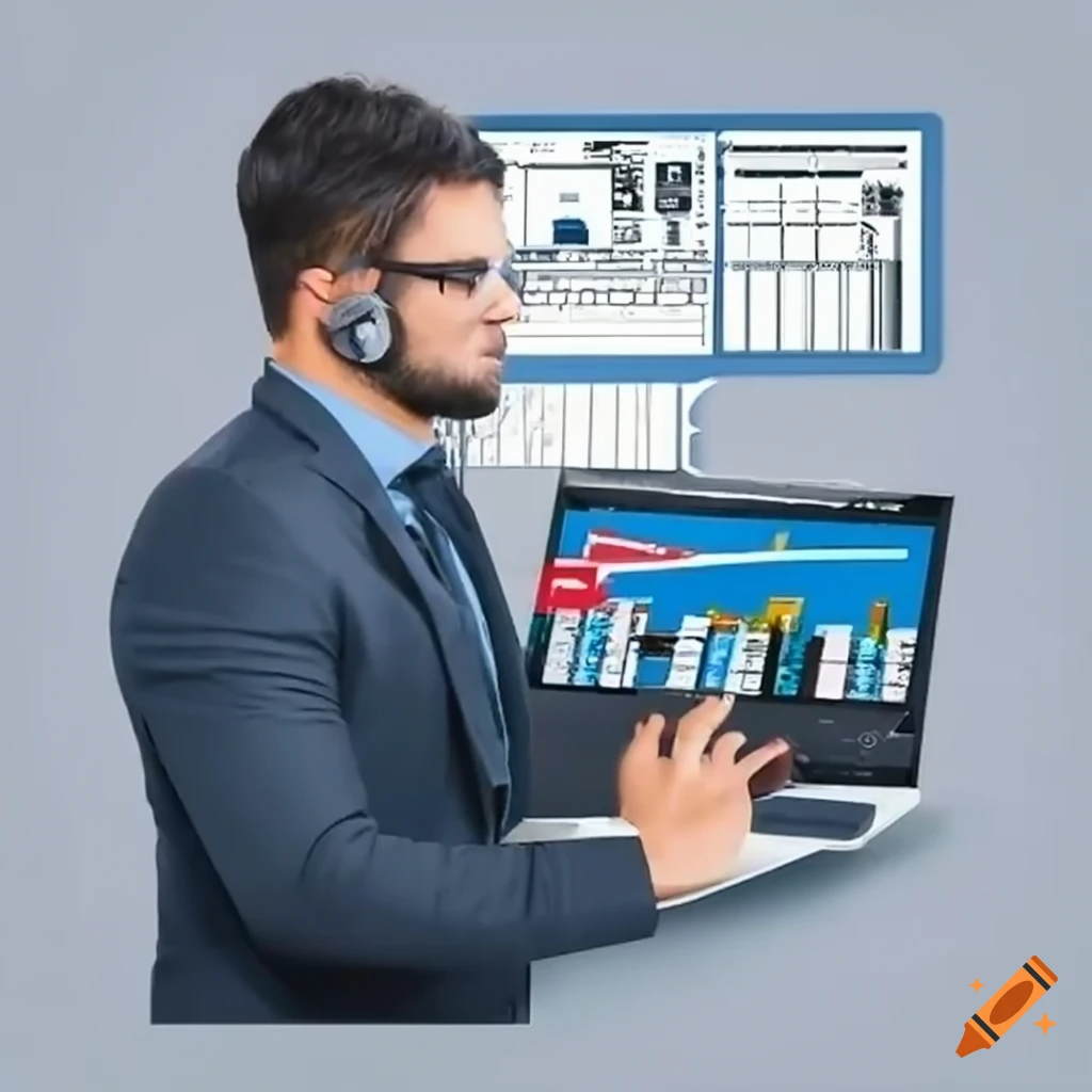 craiyon 152441 market analyst studying customer data in digital platform