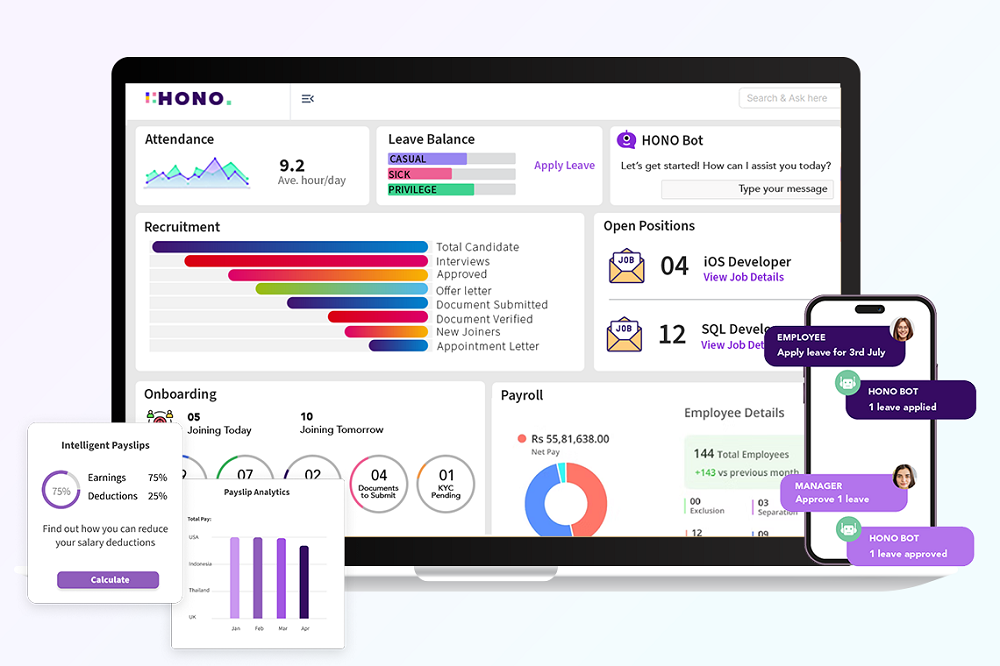 HRMS-Software-HONO-1 Top 11 Best HR Payroll Softwares to Create a Great Workplace