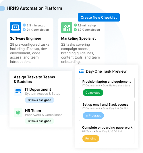 Set Up Day-One Tasks in Seconds